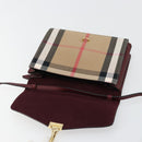 BURBERRY Nova Check Shoulder Bag Canvas Beige Gold Auth 179304-16