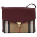BURBERRY Nova Check Shoulder Bag Canvas Beige Gold Auth 179304-2