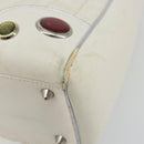 Christian Dior Hand Bag Leather White Silver Auth 179305-10