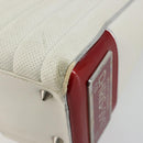 Christian Dior Hand Bag Leather White Silver Auth 179305-12