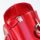 Christian Dior Hand Bag Leather White Silver Auth 179305-15