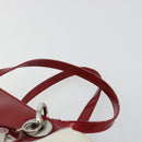 Christian Dior Hand Bag Leather White Silver Auth 179305-8