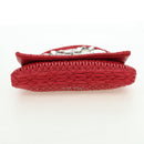Miu Miu Matelasse Chain Shoulder Bag Leather Red Silver Auth 179306M-13