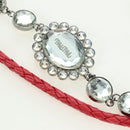 Miu Miu Matelasse Chain Shoulder Bag Leather Red Silver Auth 179306M-9