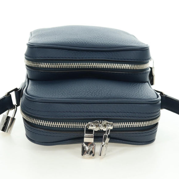 LOUIS VUITTON Amazon Shoulder Bag Taurillon Leather Navy M54302 LV Auth 179307SV