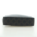 CELINE Triomphe Shoulder Bag PVC Leather Black Silver Auth 179311M-5