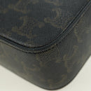 CELINE Triomphe Shoulder Bag PVC Leather Black Silver Auth 179311M-18