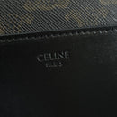 CELINE Triomphe Shoulder Bag PVC Leather Black Silver Auth 179311M-19