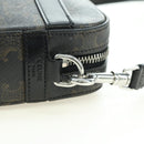 CELINE Triomphe Shoulder Bag PVC Leather Black Silver Auth 179311M-20