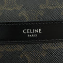 CELINE Triomphe Shoulder Bag PVC Leather Black Silver Auth 179311M-21