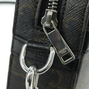 CELINE Triomphe Shoulder Bag PVC Leather Black Silver Auth 179311M-9