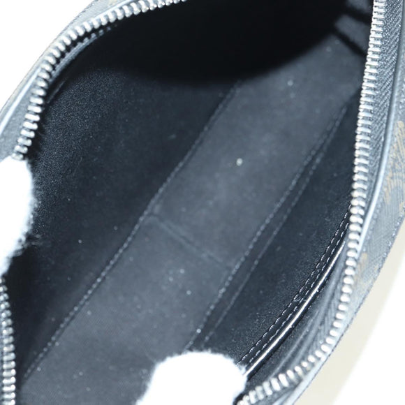 CELINE Triomphe Shoulder Bag PVC Leather Black Silver Auth 179311M