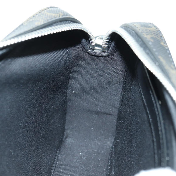CELINE Triomphe Shoulder Bag PVC Leather Black Silver Auth 179311M