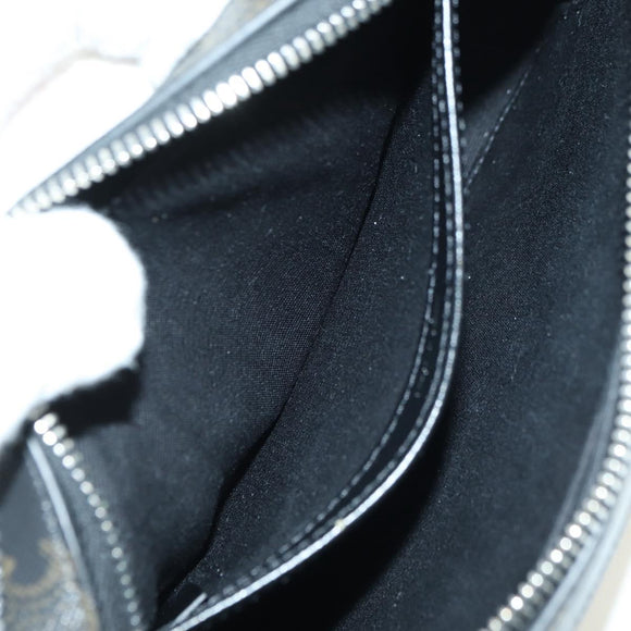 CELINE Triomphe Shoulder Bag PVC Leather Black Silver Auth 179311M