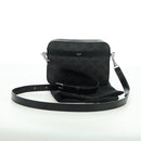 CELINE Triomphe Shoulder Bag PVC Leather Black Silver Auth 179311M-12