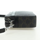 CELINE Triomphe Shoulder Bag PVC Leather Black Silver Auth 179311M-3