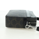 CELINE Triomphe Shoulder Bag PVC Leather Black Silver Auth 179311M-4