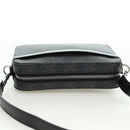 CELINE Triomphe Shoulder Bag PVC Leather Black Silver Auth 179311M-6
