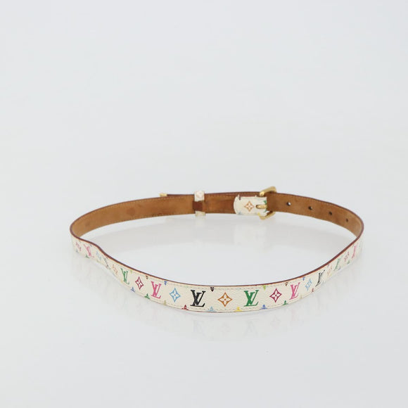 LOUIS VUITTON Monogram Multicolor Ceinture Care Gürtel Weiß M9272W LV Auth 179316