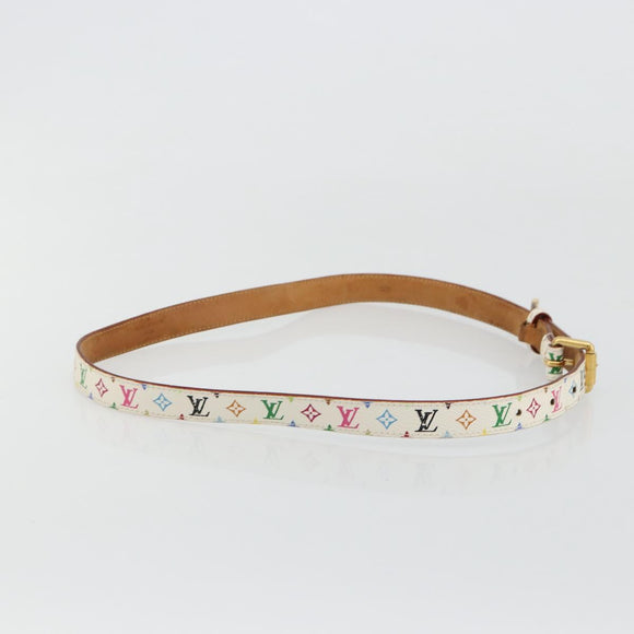 LOUIS VUITTON Monogram Multicolor Ceinture Care Gürtel Weiß M9272W LV Auth 179316