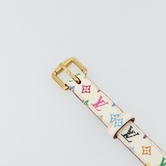 LOUIS VUITTON Monogram Multicolor Ceinture Care Gürtel Weiß M9272W LV Auth 179316