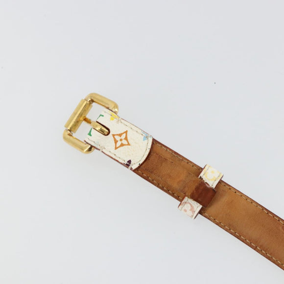 LOUIS VUITTON Monogram Multicolor Ceinture Care Gürtel Weiß M9272W LV Auth 179316