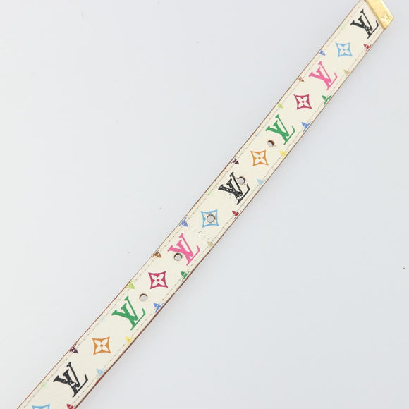 LOUIS VUITTON Monogram Multicolor Ceinture Care Gürtel Weiß M9272W LV Auth 179316