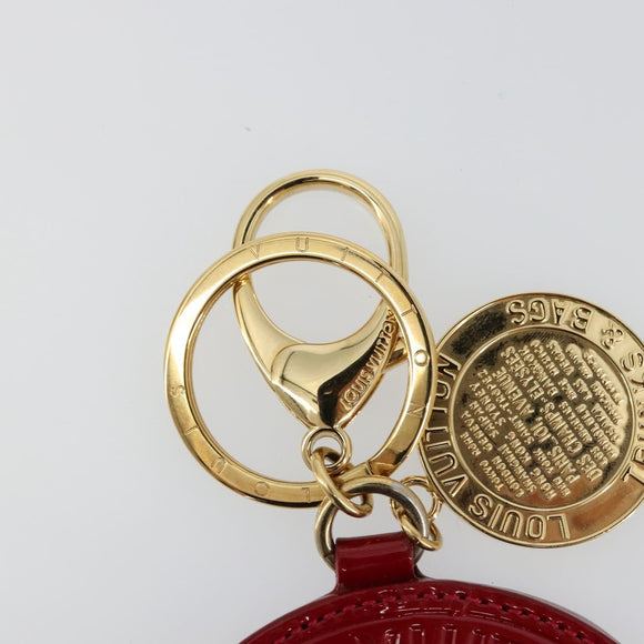 LOUIS VUITTON Vernis Porte Cles Ron T&B Key Holder Red M93605 LV Auth 179318A
