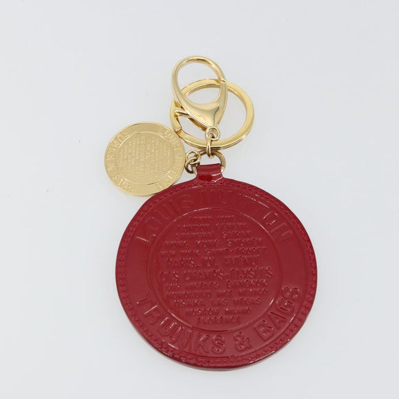 LOUIS VUITTON Vernis Porte Cles Ron T&B Key Holder Red M93605 LV Auth 179318A