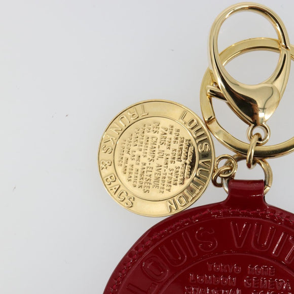 LOUIS VUITTON Vernis Porte Cles Ron T&B Key Holder Red M93605 LV Auth 179318A