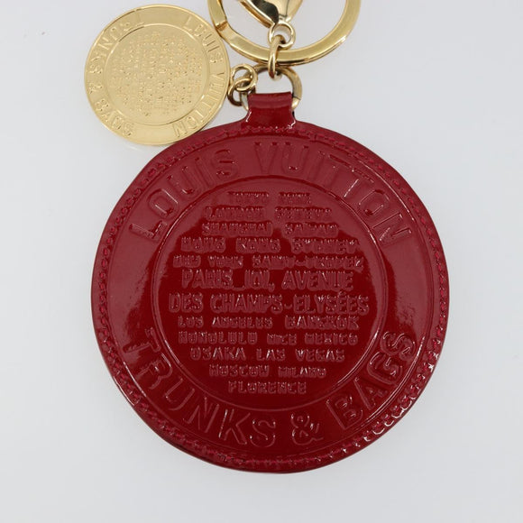 LOUIS VUITTON Vernis Porte Cles Ron T&B Key Holder Red M93605 LV Auth 179318A