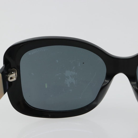 CHANEL COCO Mark Sunglasses plastic Beige Black CC Auth 179322