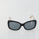 CHANEL COCO Mark Sunglasses plastic Beige Black CC Auth 179322-2