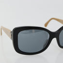 CHANEL COCO Mark Sunglasses plastic Beige Black CC Auth 179322-6