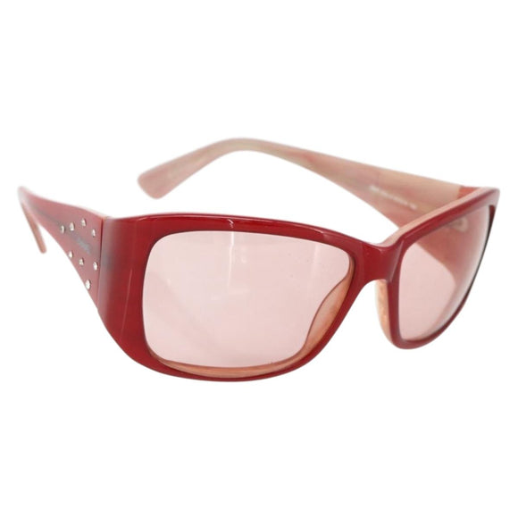CHANEL Sunglasses plastic Red CC Auth 179323A