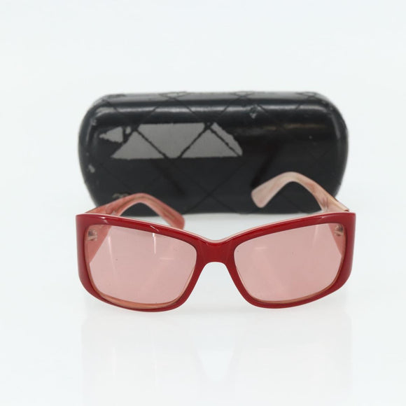 CHANEL Sunglasses plastic Red CC Auth 179323A