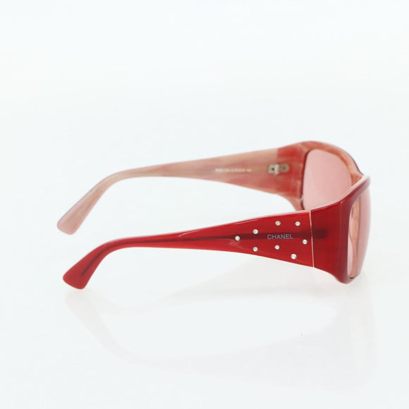 CHANEL Sunglasses plastic Red CC Auth 179323A