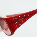 CHANEL Sunglasses plastic Red CC Auth 179323A-7
