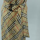 BURBERRY One Piece Nova Check Linen Rayon Beige Auth 179324A-5