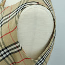 BURBERRY One Piece Nova Check Linen Rayon Beige Auth 179324A-7