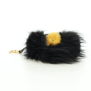 FENDI Bag bugs Key Holder Fur Black Auth 179326M-10