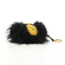 FENDI Bag bugs Key Holder Fur Black Auth 179326M-11