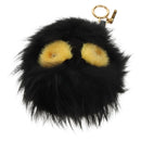 FENDI Bag bugs Key Holder Fur Black Auth 179326M-2