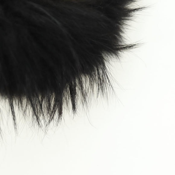 FENDI Bag bugs Key Holder Fur Black Auth 179326M