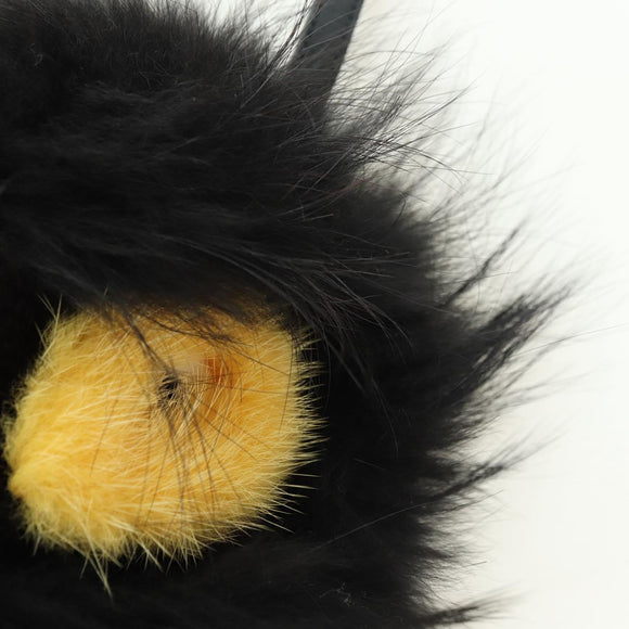 FENDI Bag bugs Key Holder Fur Black Auth 179326M