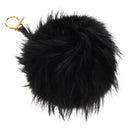 FENDI Bag bugs Key Holder Fur Black Auth 179326M-8