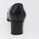 FENDI Loafers Leather 36 1/2 Black Auth 179329-12