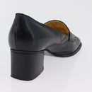 FENDI Loafers Leather 36 1/2 Black Auth 179329-20