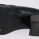 FENDI Loafers Leather 36 1/2 Black Auth 179329-9