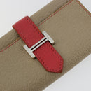 HERMES Baan Key Case Leather Beige Auth 179332-13